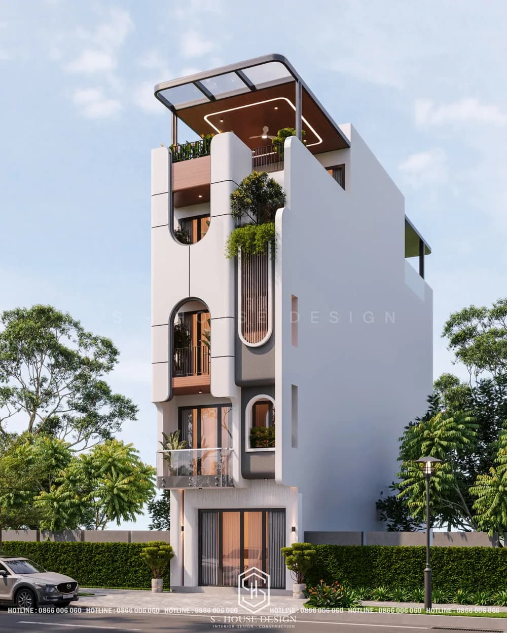 Thiết kế nhà phố 5 tầng để vừa ở vừa kinh doanh