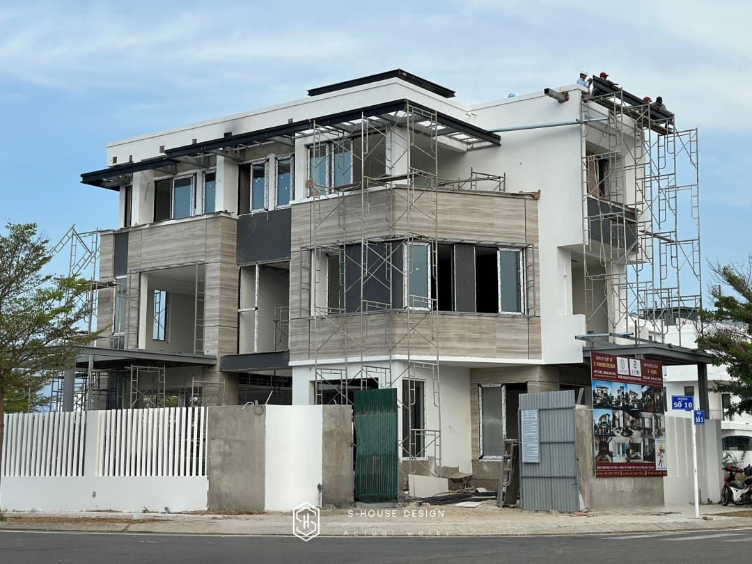 Dúi Villa – Thi công biệt thự hiện đại 3 tầng lô góc tại Mỹ Gia