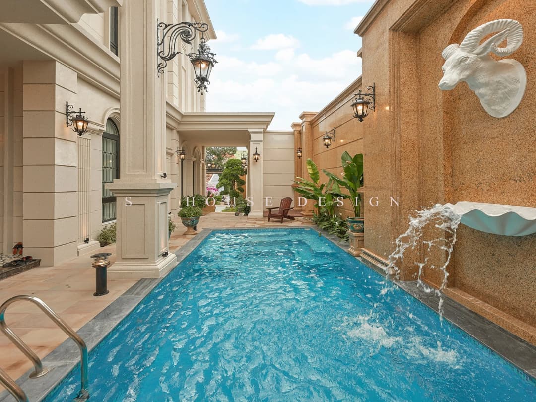 Hoàn thiện biệt thự tân cổ điển 3 tầng 1 hầm 1 tum