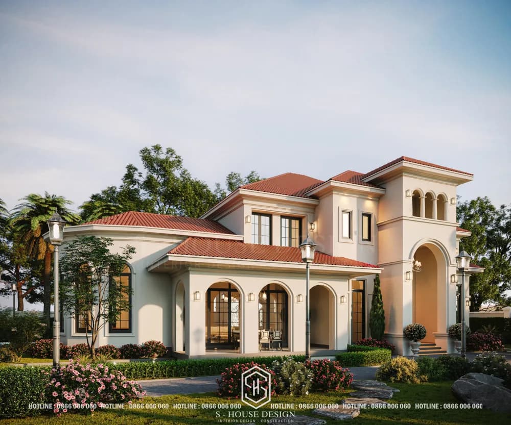 Thiết kế biệt thự Địa Trung Hải nghỉ dưỡng 1400m2 tại Gia Lai
