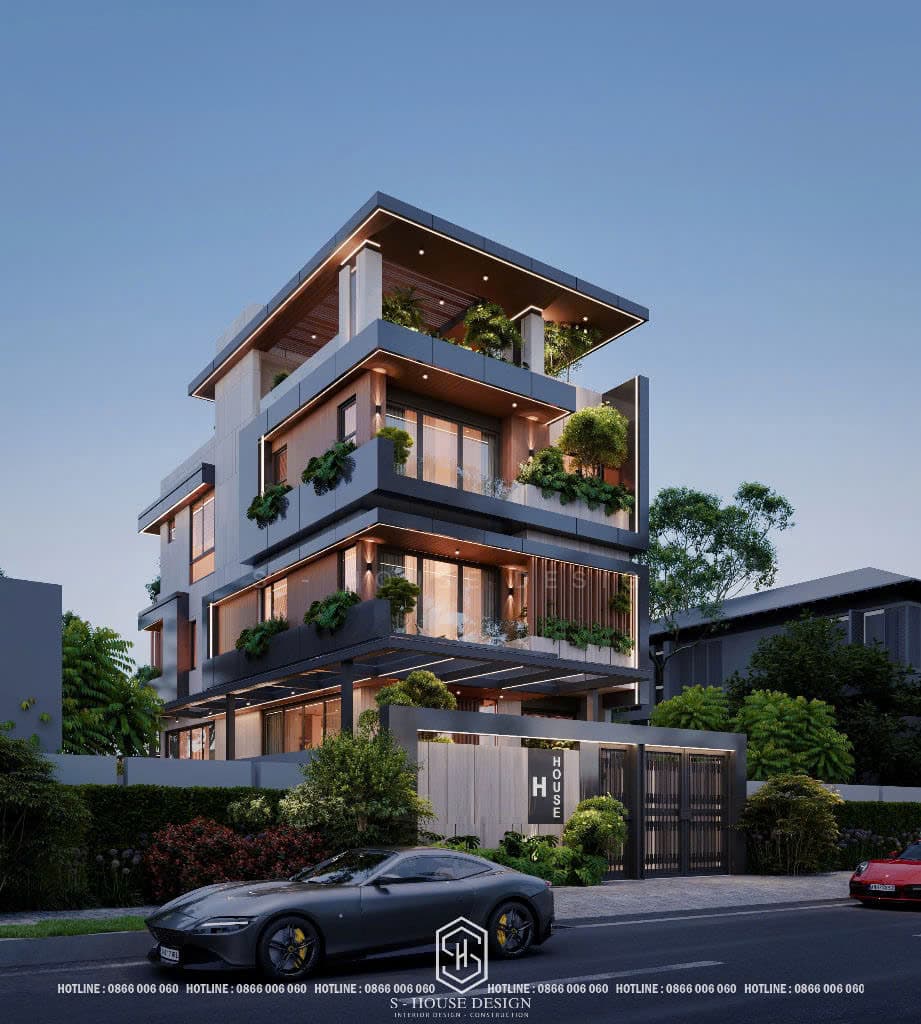 Thi Công Biệt Thự Hiện Đại 4 Tầng 1 Hầm