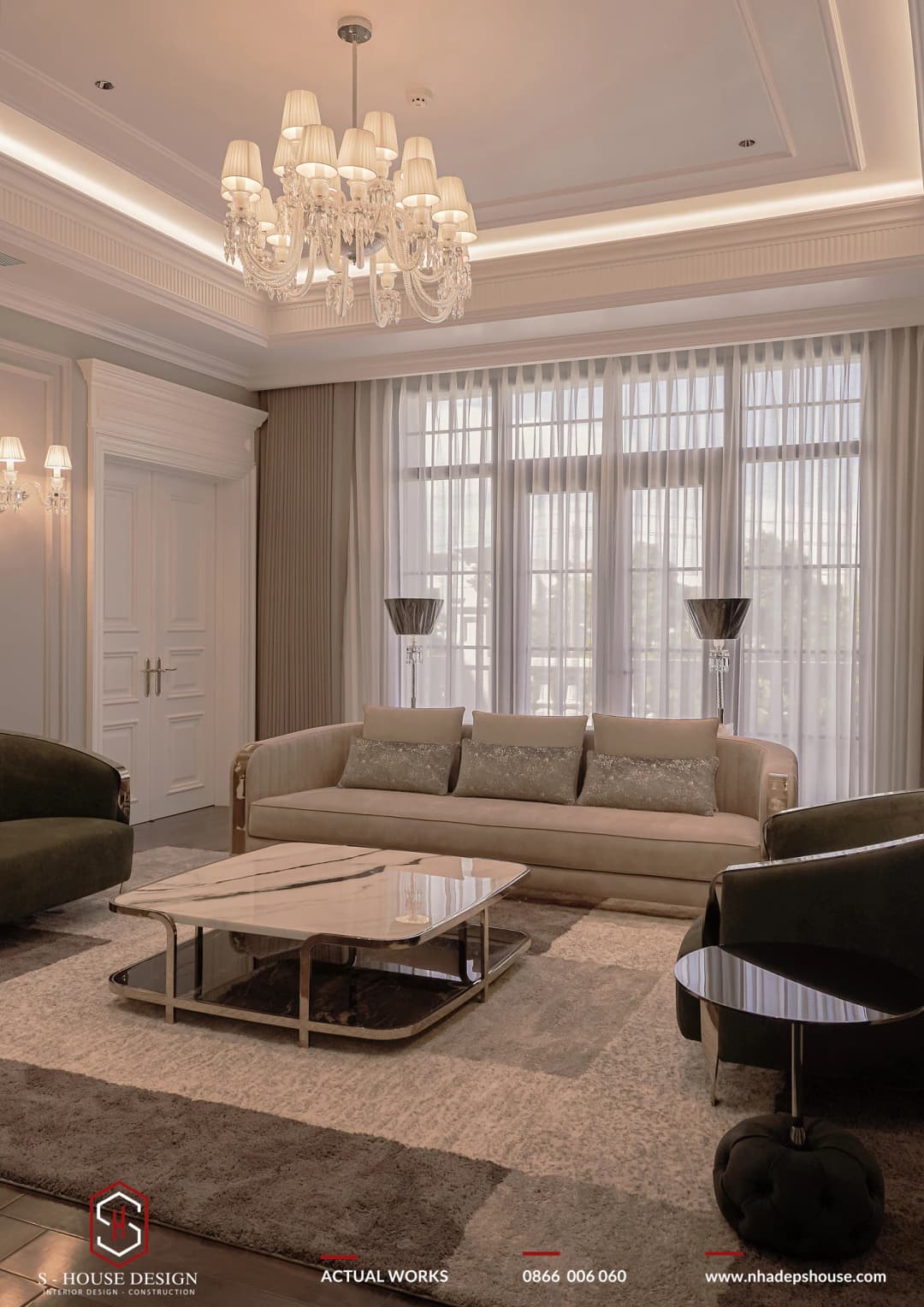 Thi Công Hoàn Thiện Nội Thất Tân Cổ Điển Dinh Thự An Chateau