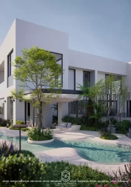 Architectural Design of Modern Duplex Apartment with Swimming Pool at VCN Phuoc Hai