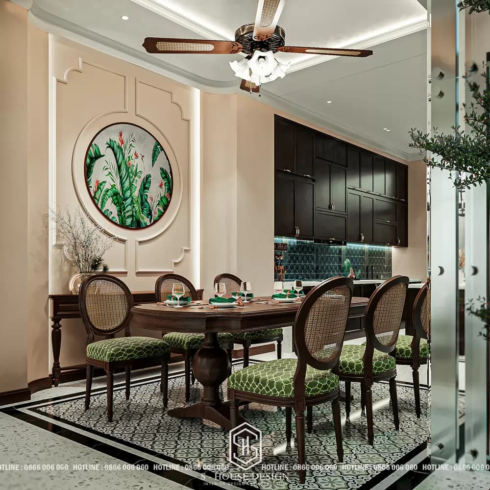Thiêt Kế Nội Thất Nhà Phố Anh Đông Phong Cách Indochine (2)