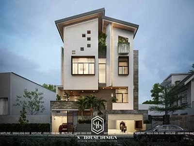 Thiết kế kiến trúc nhà phố của anh Tiến