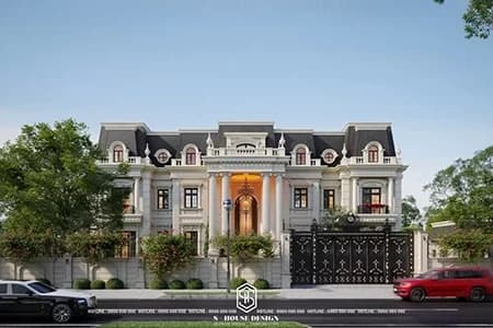 Architectural Design of Neoclassical Mansion An Chateau