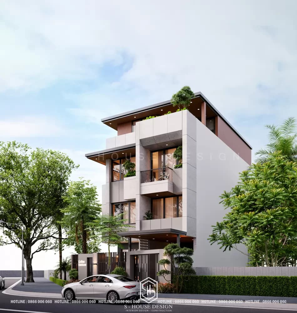 Thiết Kế Biệt Thự Hiện Đại Lô Góc Kết Hợp Kinh Doanh Quán Cà Phê (3)