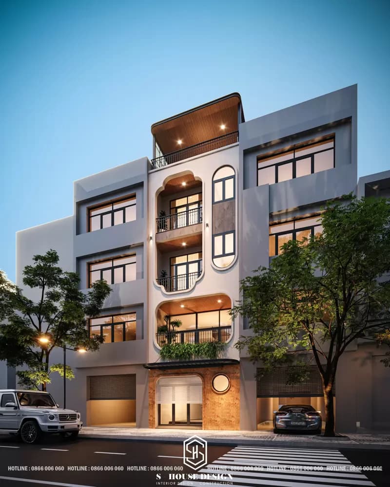 Thiết kế kiến trúc nhà phố 2 mặt tiền tại KĐT Hà Quang (5)