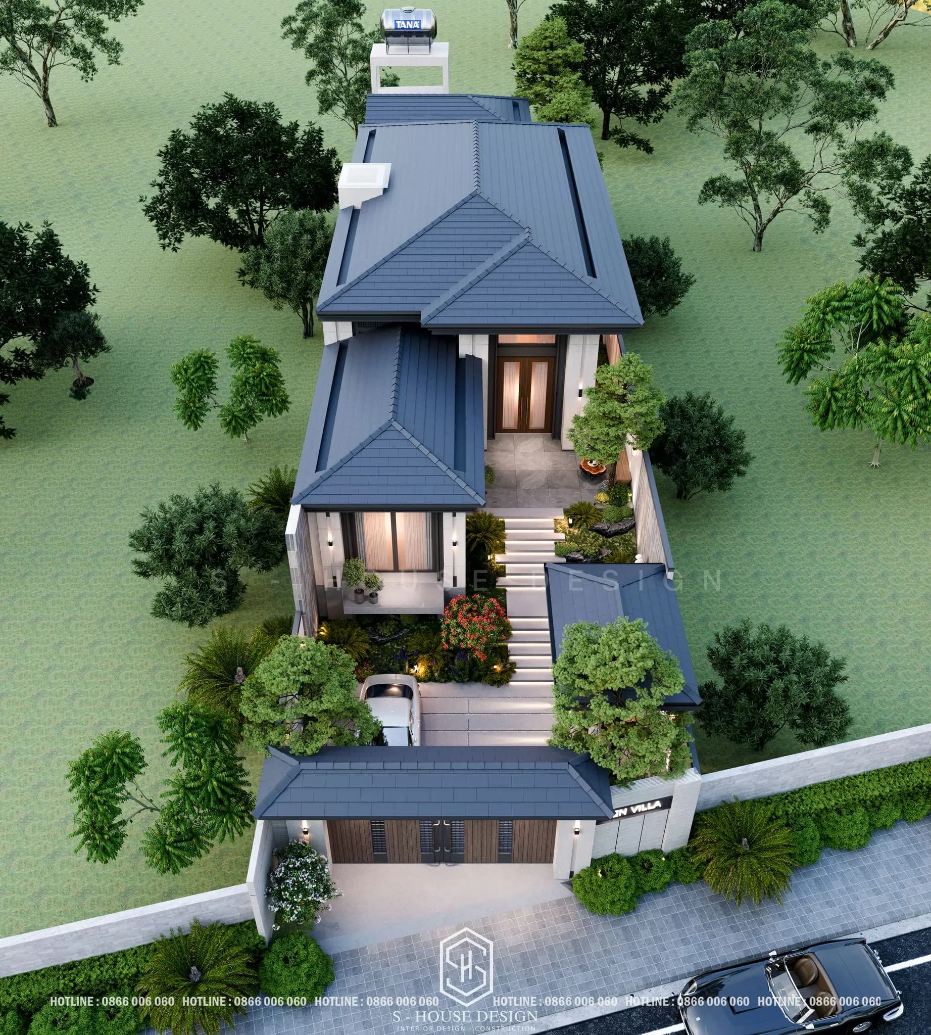 Modern Japanese Roof Garden Villa Design – Zen Villa (4)