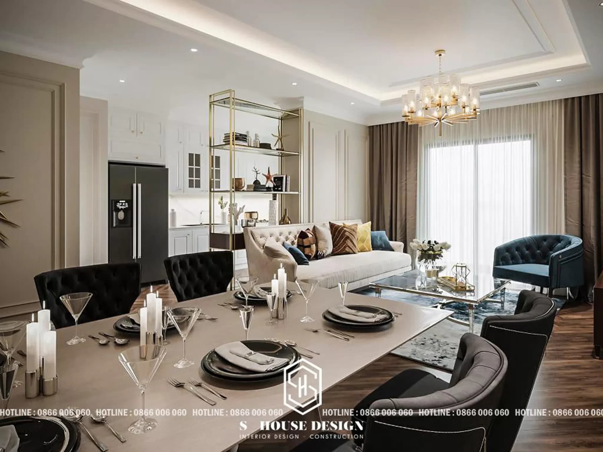 Thiết kế nội thất căn hộ chung cư phong cách hiện đại (2)