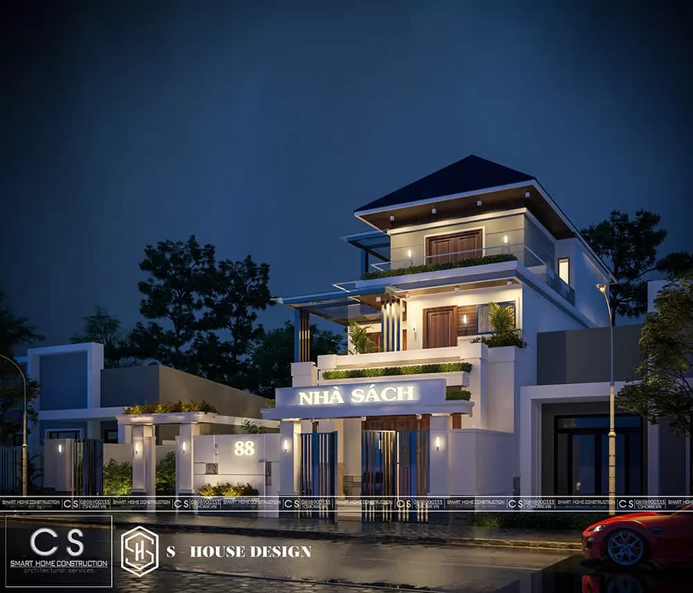 Town villa model combined with business