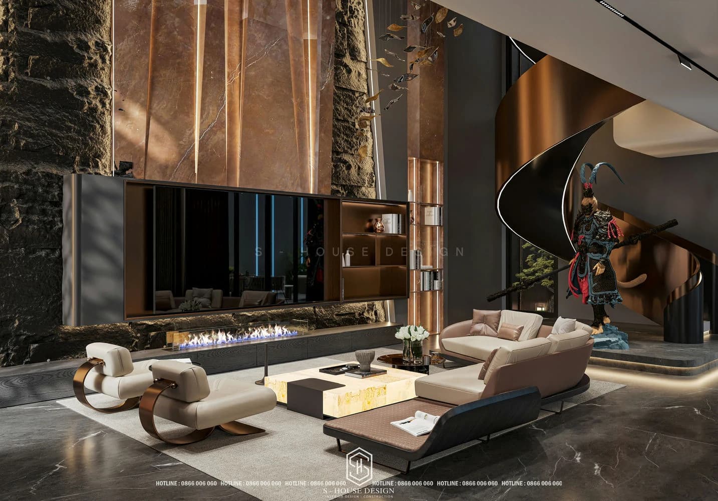 Modern Villa Interior Design In Buon Me Thuot
