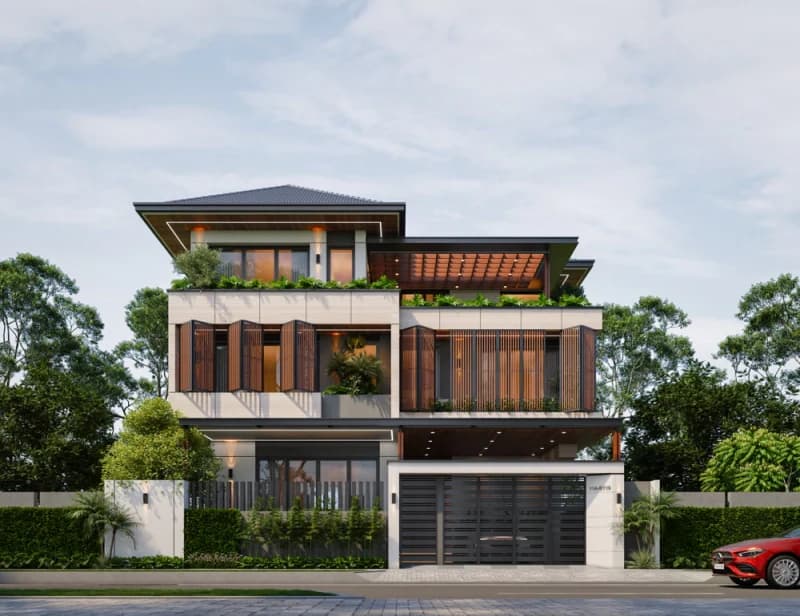 Thiết Kế Biệt Thự Hiện Đại Anh Hùng Khu Đô Thị Vinh Tân