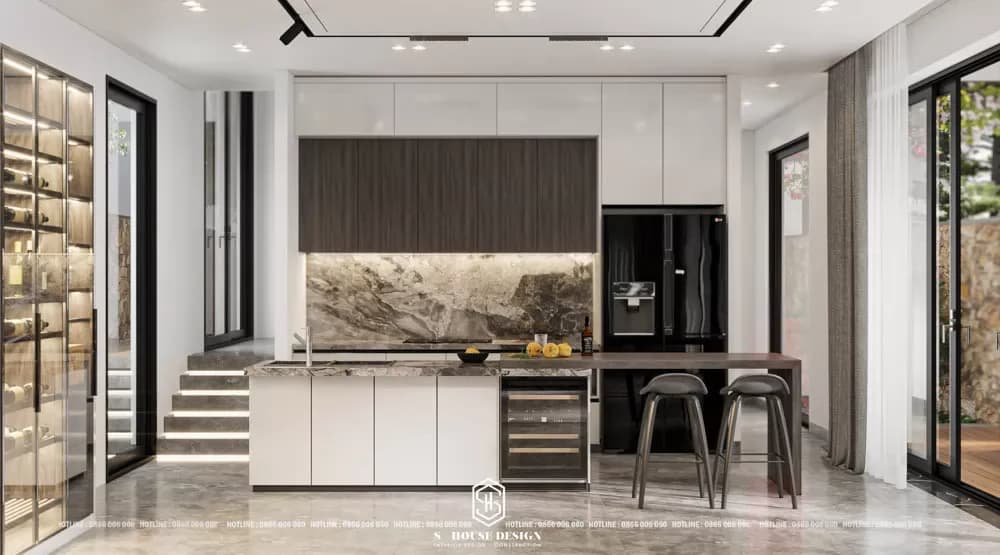 Thiết kế nội thất biệt thự vườn mái bằng hiện đại 300m2 (5)