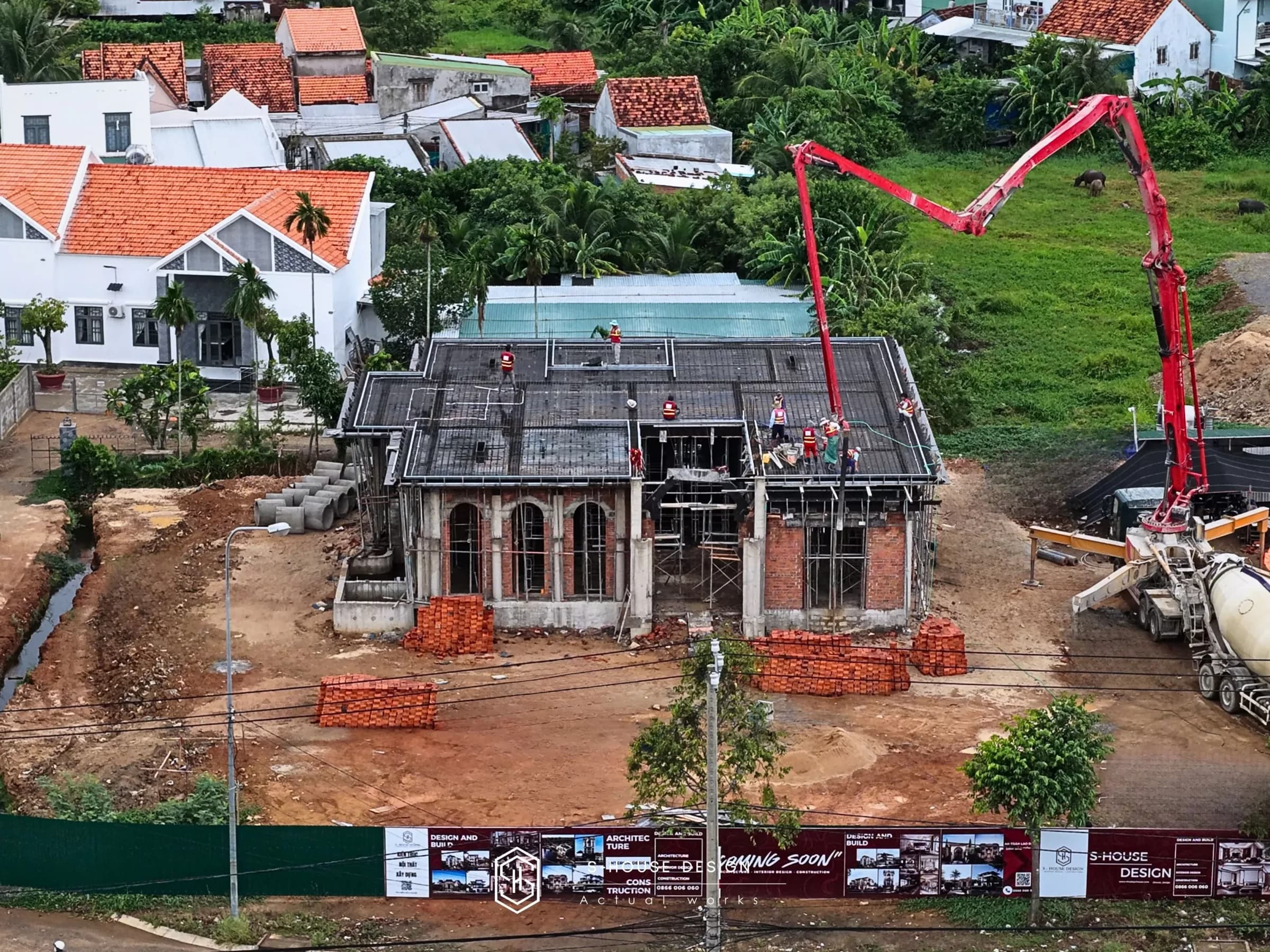 Construction of 1-storey Mediterranean villa in Khanh Hoa