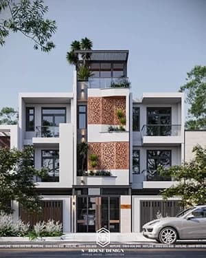 Simple 3-storey townhouse architectural design