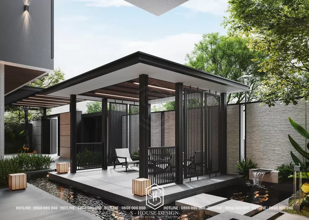 Modern semi-detached villa architectural design (5)