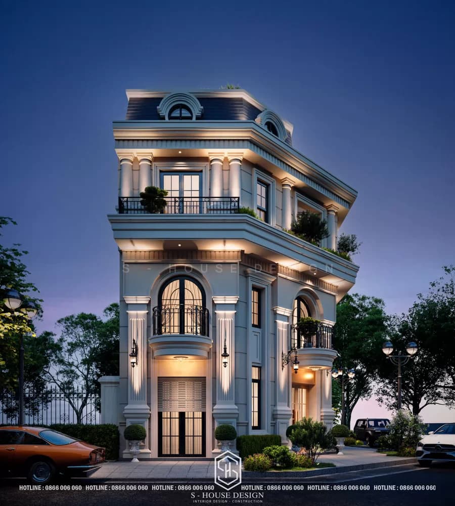 Neoclassical Corner Villa Design in Urban Area (3)