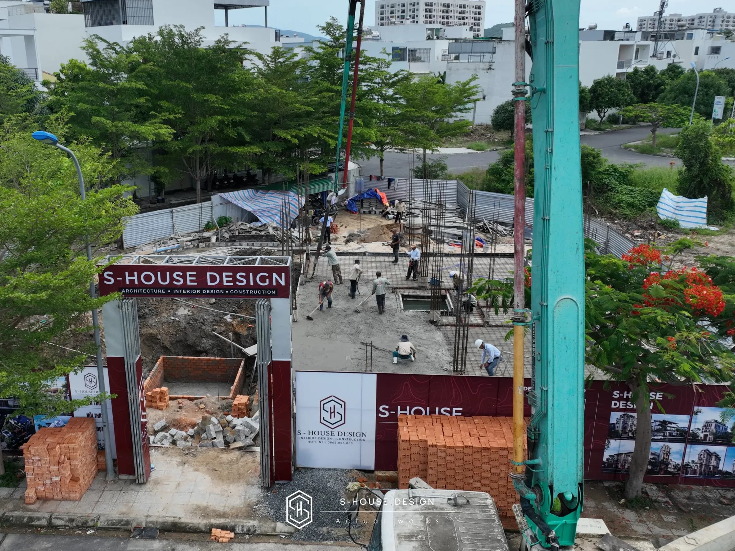 Construction of Modern Villa 3 Floors 1 Tum