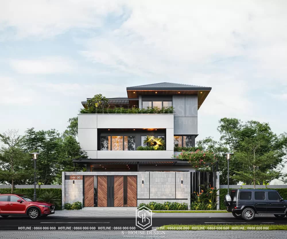Kiến Trúc Nhà Phố Hiện Đại Chú Hy Tại KĐT Handico Vinh Tân (2)