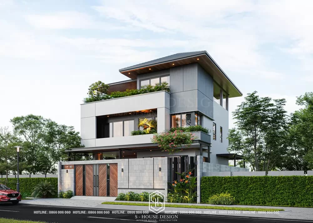 Kiến Trúc Nhà Phố Hiện Đại Chú Hy Tại KĐT Handico Vinh Tân (3)