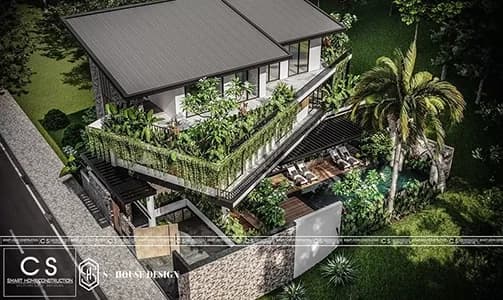 Hill Garden Villa Model with Swimming Pool