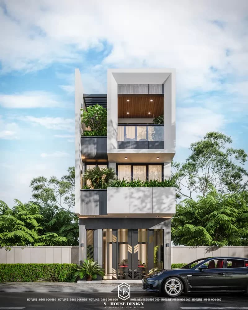 Thiết kế kiến trúc nhà phố cô Đào tại KĐT Hà Quang (2)