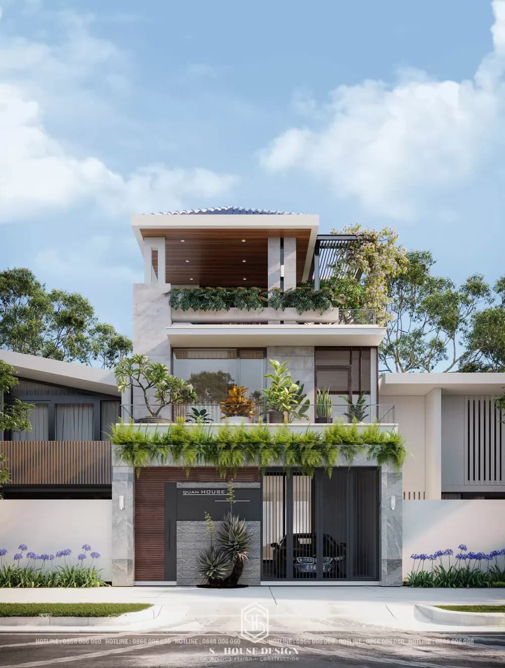 Modern 1 ground 2 floor townhouse architectural design in District 9, Ho Chi Minh City (4)