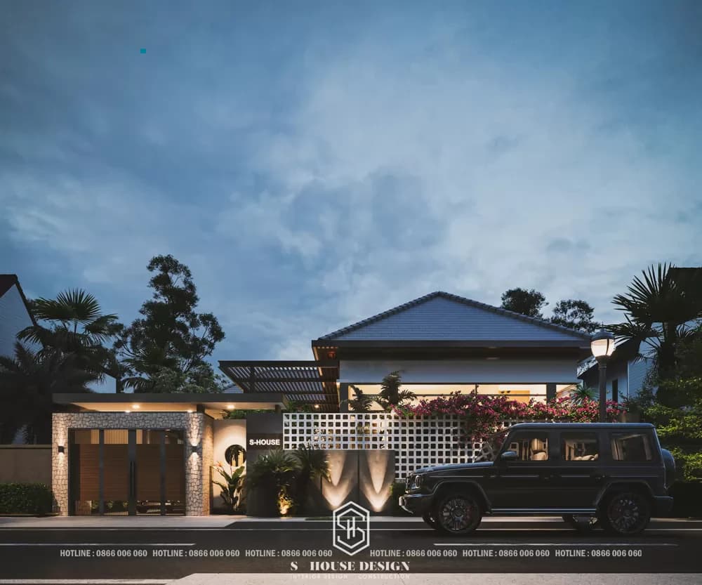 Architectural design of garden villa