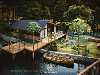 Farmstay design in rustic style