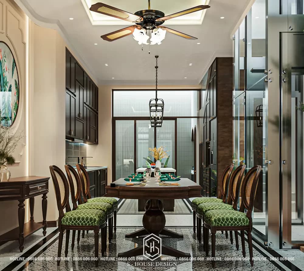 Thiêt Kế Nội Thất Nhà Phố Anh Đông Phong Cách Indochine (4)