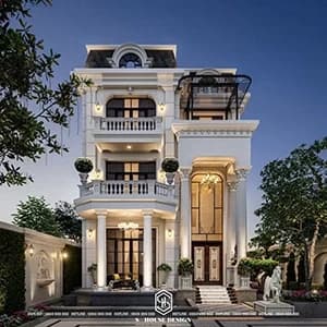 Gentle Neoclassical street villa design