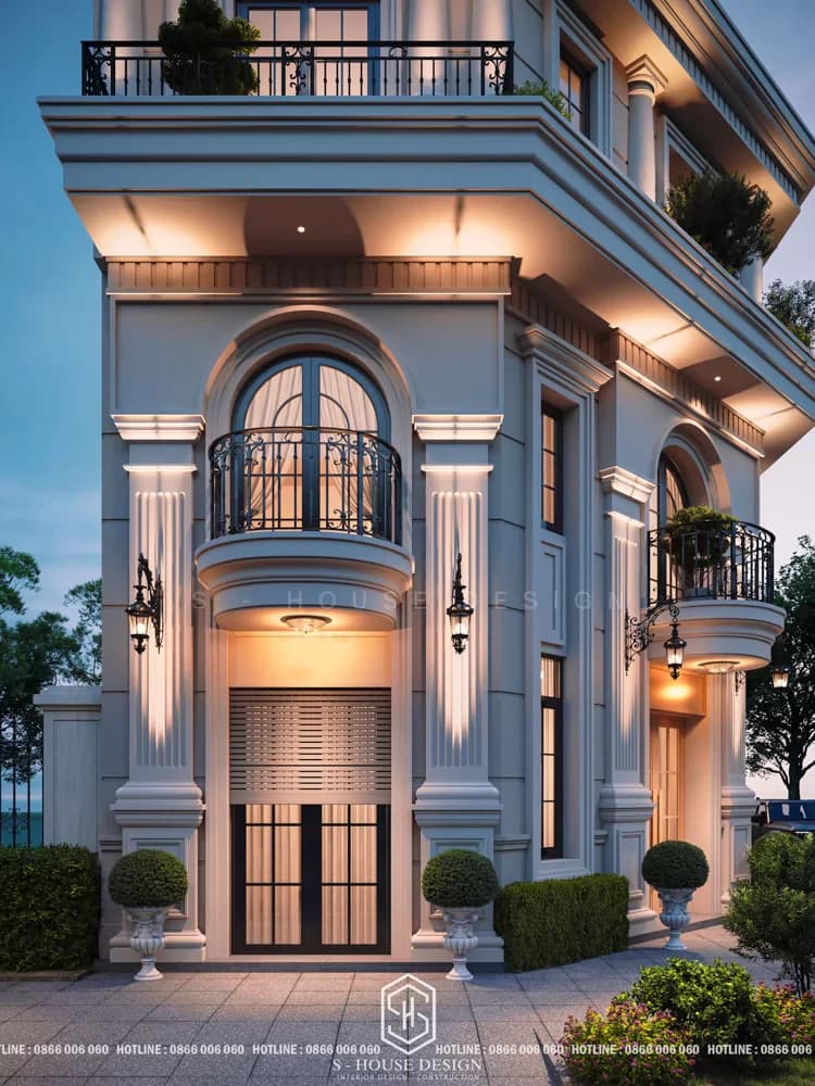 Neoclassical Corner Villa Design in Urban Area (4)