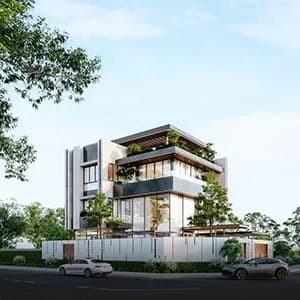 Thiết Kế Biệt Thự Hiện Đại Có Sân Vườn Kiểu Nhật Tại VCN