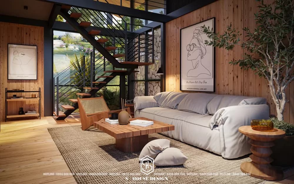 Thiết kế nội thất farmstay phong cách thô mộc (3)