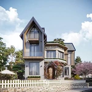 Thiết kế kiến trúc biệt thự nhà đồi Đà Lạt