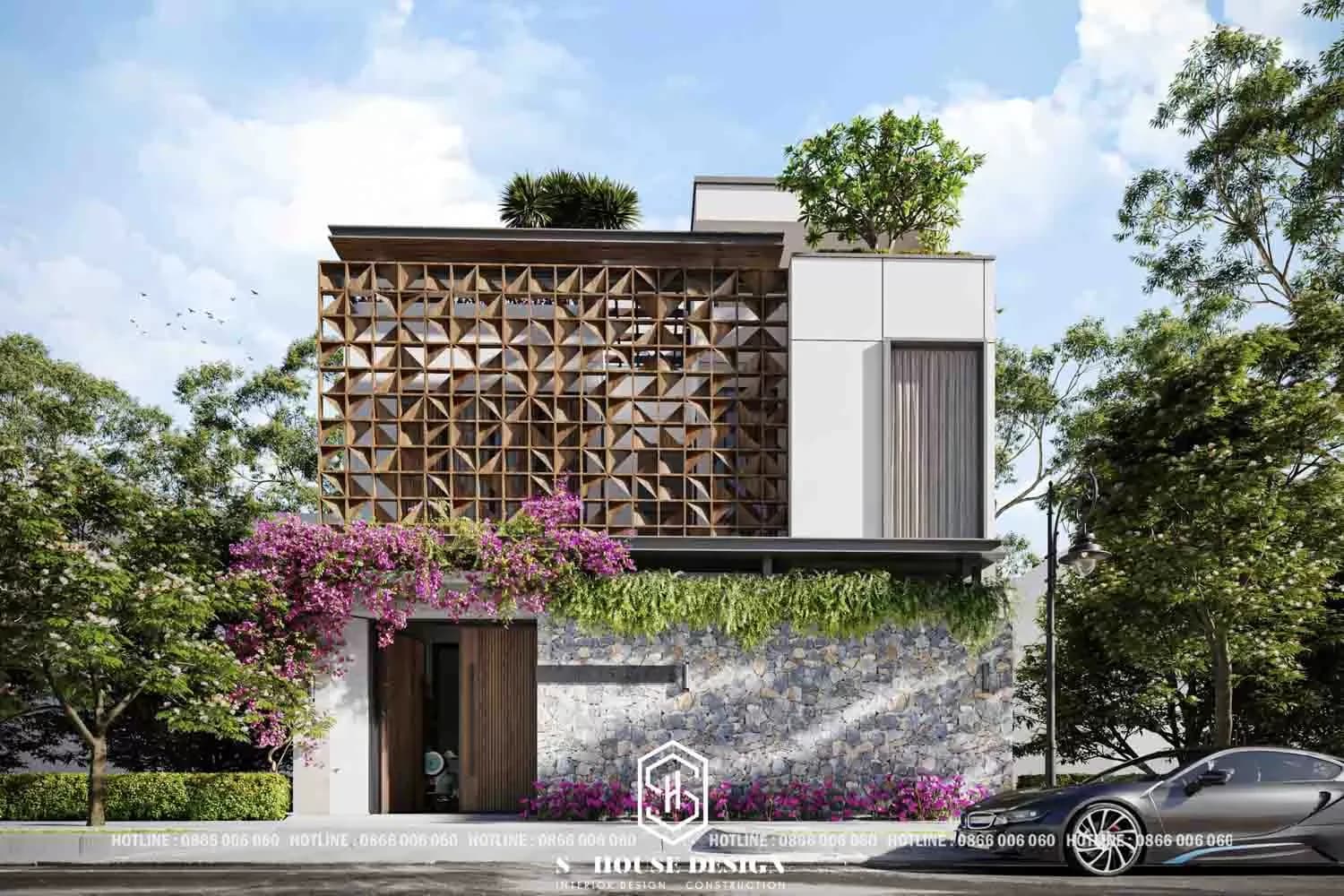 Mẫu thiết kế kiến trúc nhà phố 2 tầng (1)