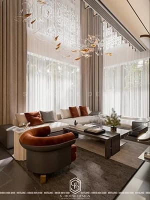 Interior Design of Modern Villa with Thai Roof in Vinh Tan