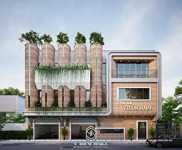 Architectural design of Tram Anh chicken rice restaurant