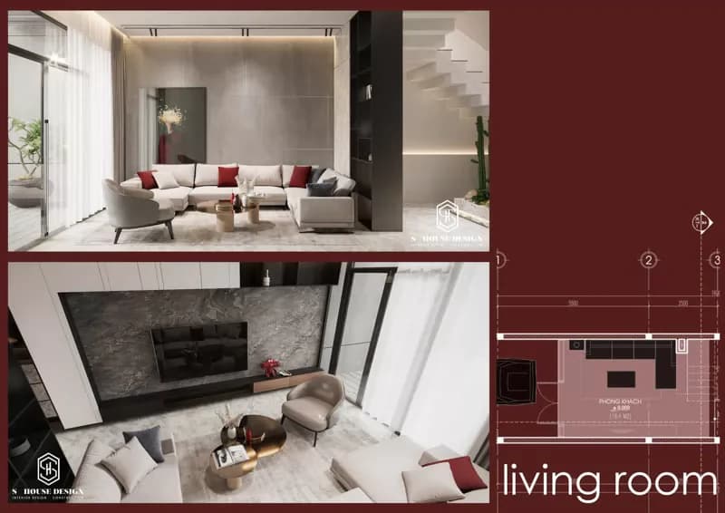thiết kế nội thất nhà phố 3 tầng đơn giản (1)