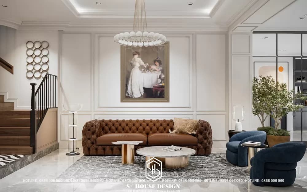 Thiết kế nội thất nhà phố 2 mặt tiền tại KĐT Hà Quang