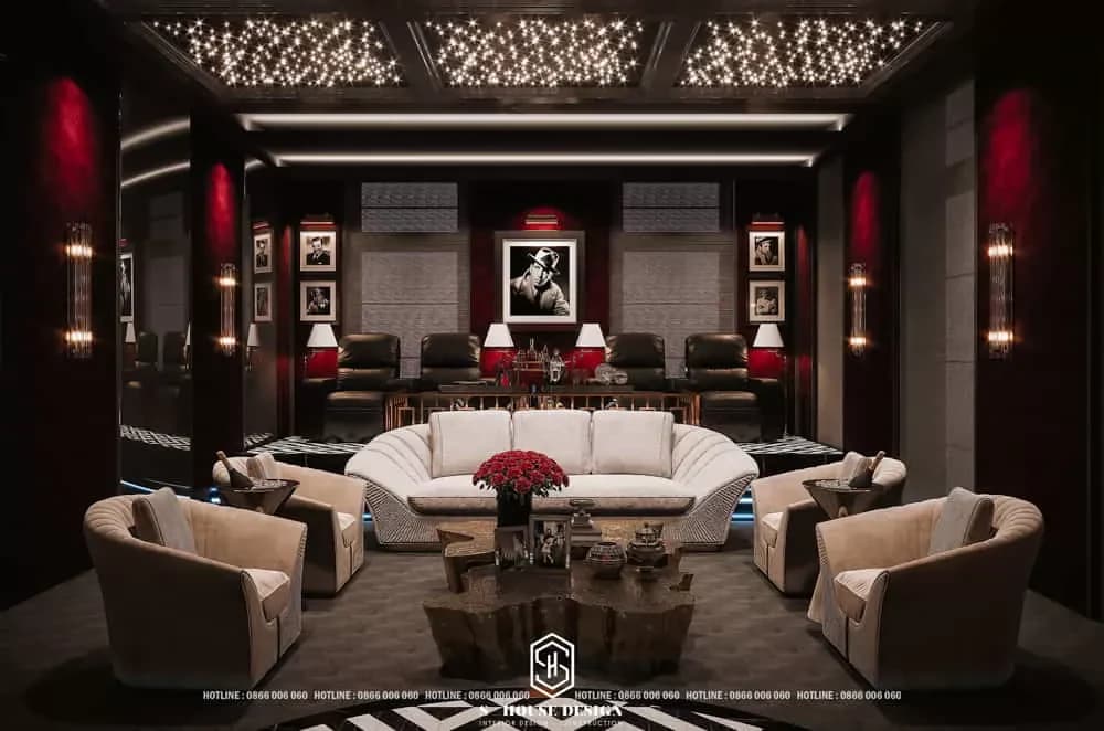 Luxury Entertainment Room Design in Neoclassical Style
