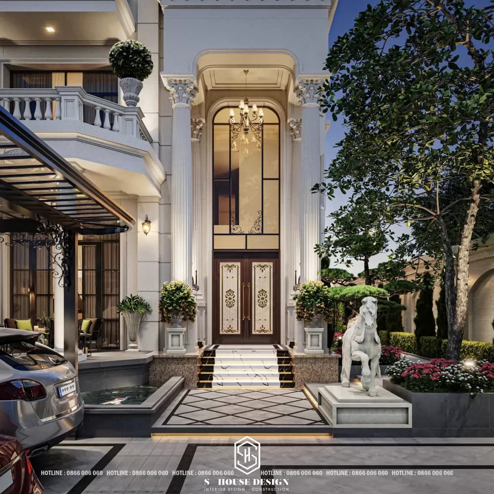 Gentle Neoclassical street villa design (5)