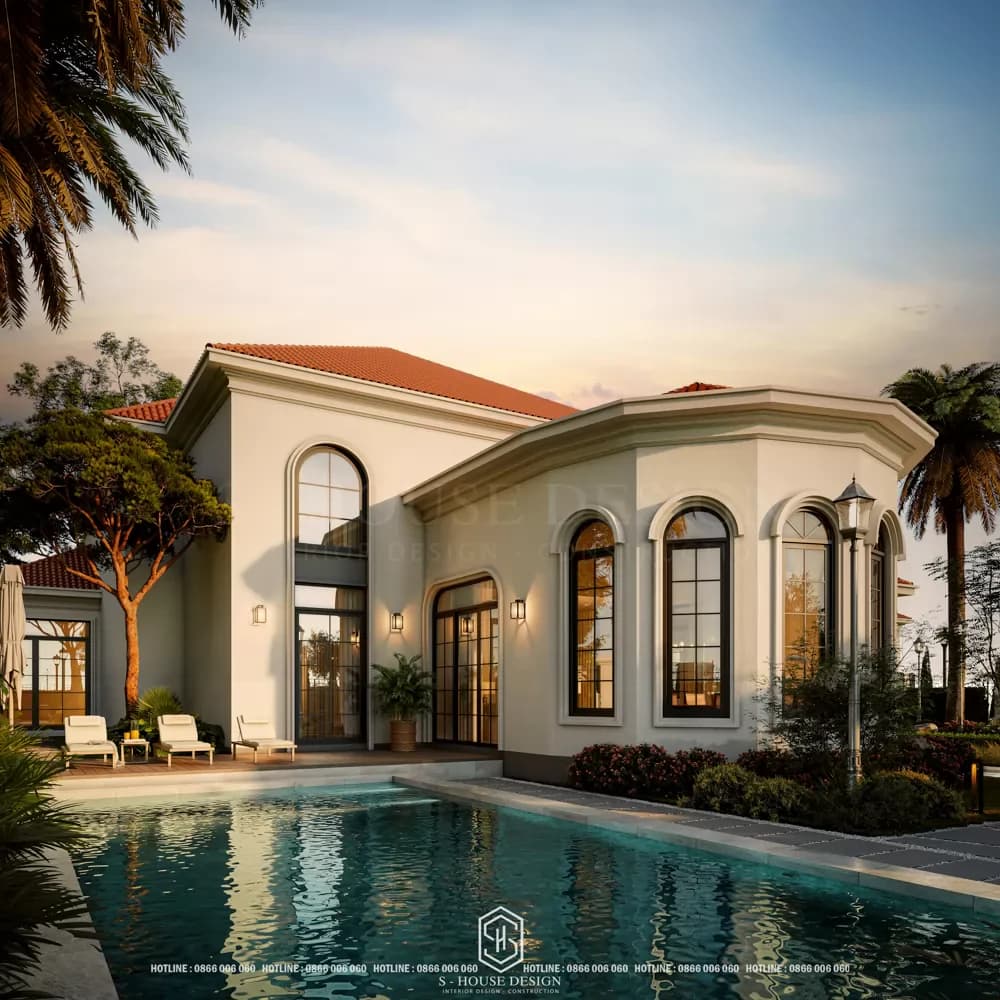 Thiết kế biệt thự Địa Trung Hải nghỉ dưỡng 1400m2 tại Gia Lai