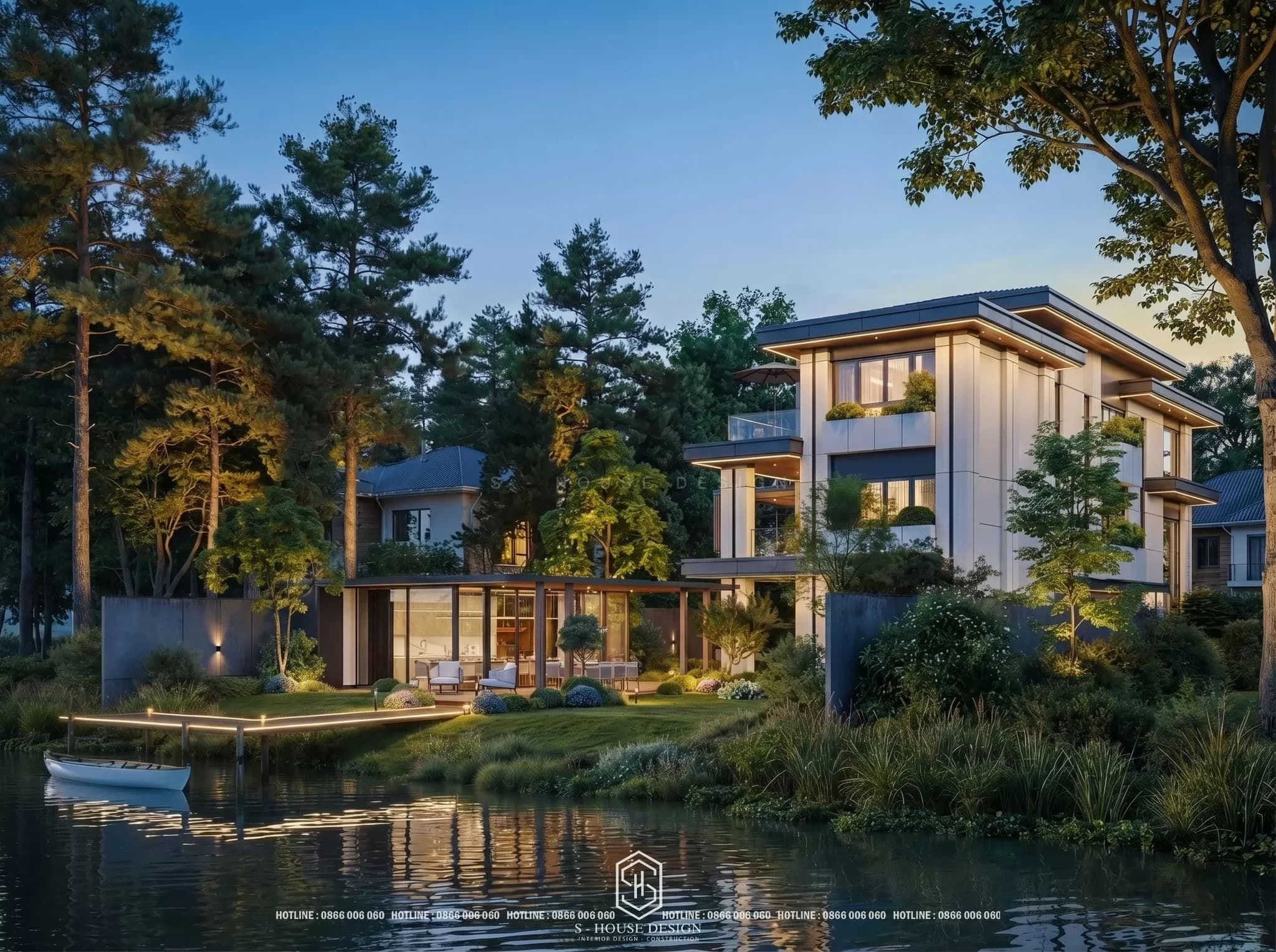 Thiết Kế Biệt Thự Hiện Đại Nghỉ Dưỡng Ven Sông 900m2 Tại Hải Phòng