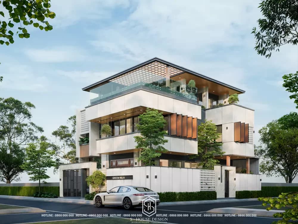 Thiết Kế Biệt Thự Hiện Đại Có Hồ Bơi Sân Thượng (3)
