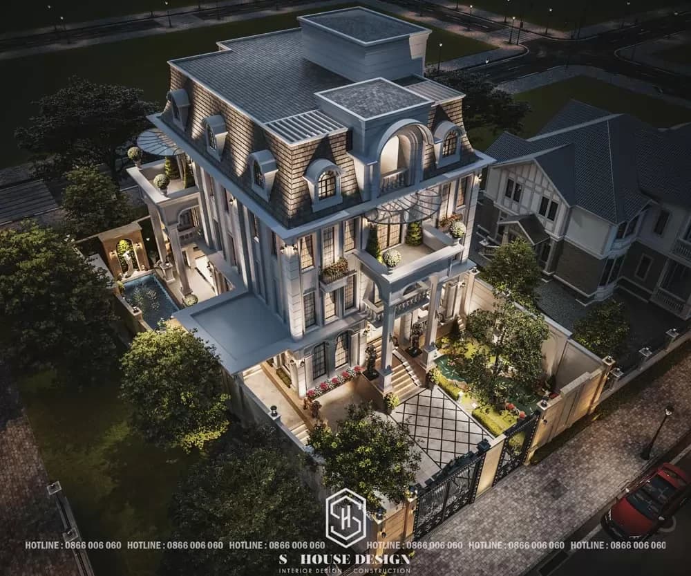 Neoclassical villa architectural design (3)