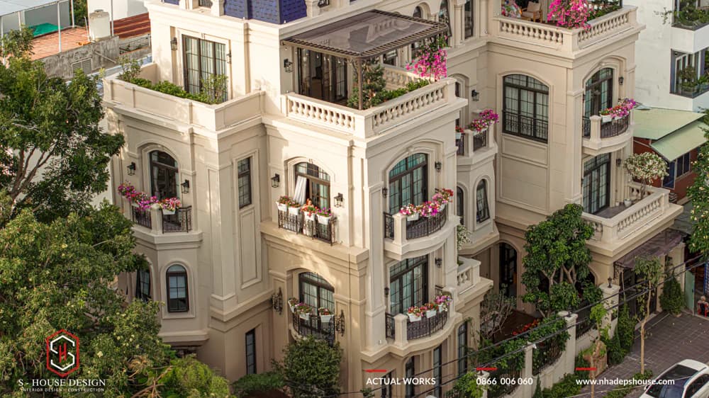 Thực Tế Kiến Trúc Biệt Thự Tân Cổ Điển Lô Góc Sunshine Villa