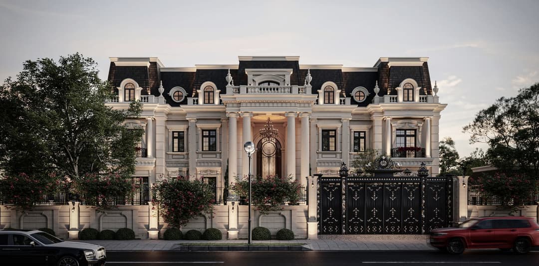 Thiết kế biệt thự tân cổ điển hơn 3000m2