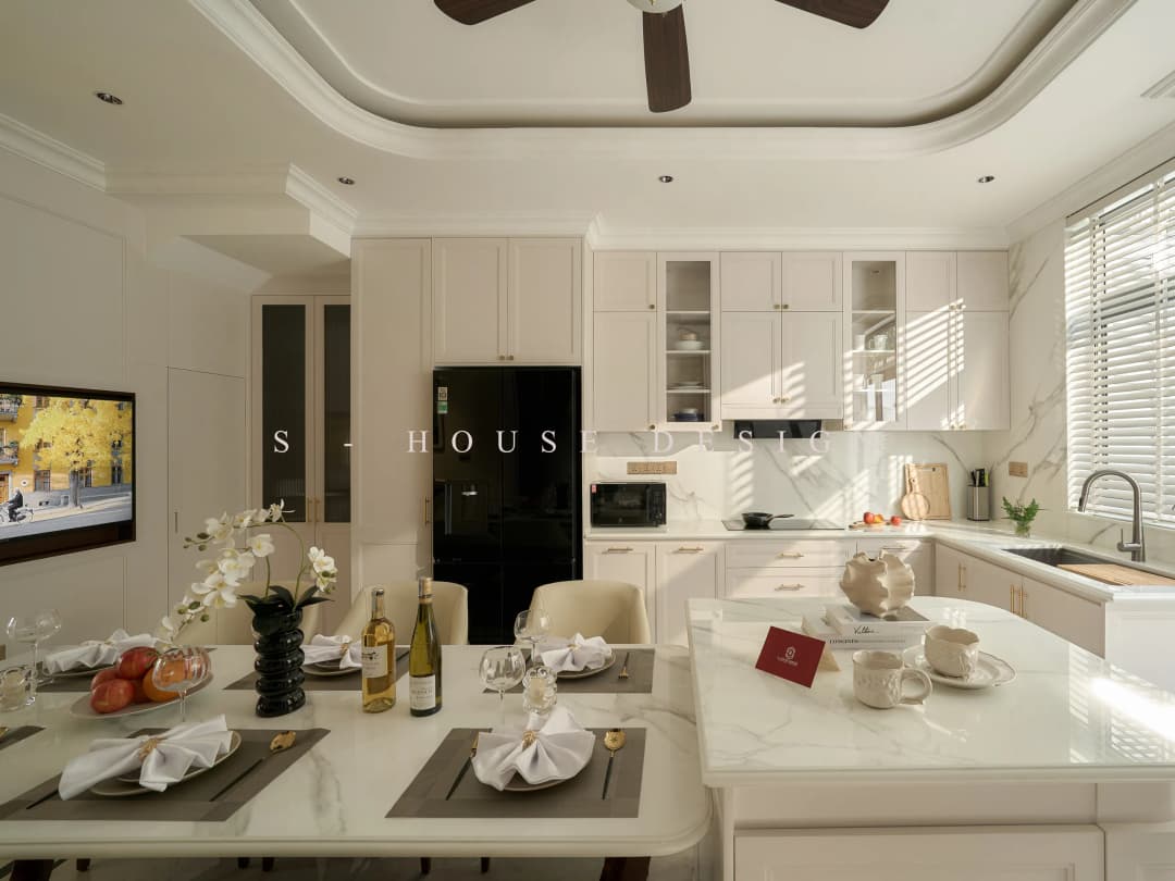 Hoàn thiện nhà phố tân cổ điển 4 tầng tại The Classia Khang Điền